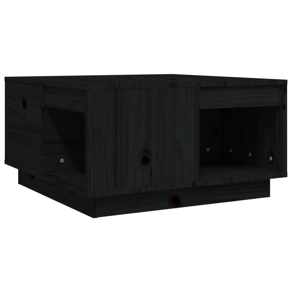 vidaXL Mesa de centro 60x61x32,5 cm madeira de pinho maciça preto