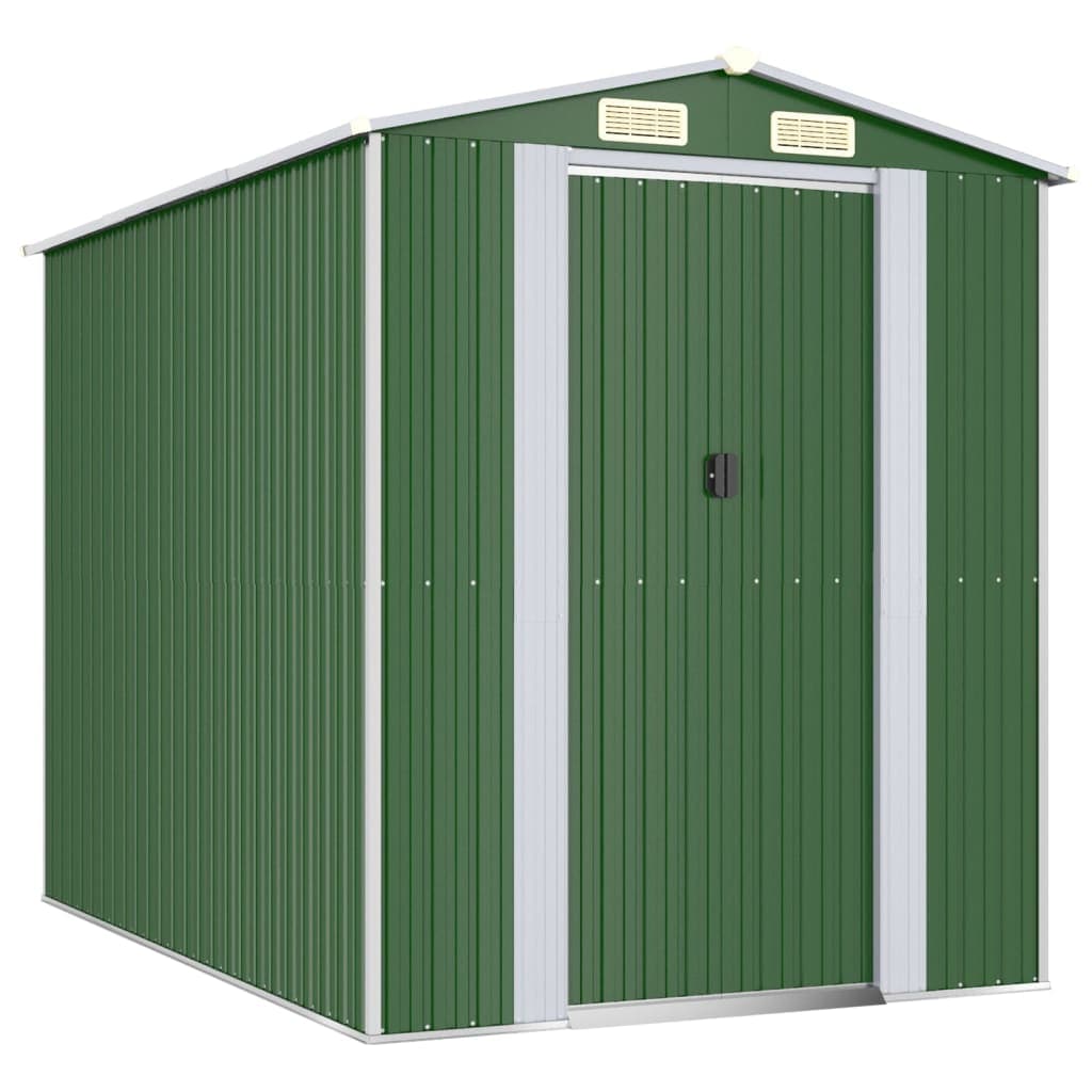 vidaXL Abrigo de jardim 192x274x223 cm aço galvanizado verde