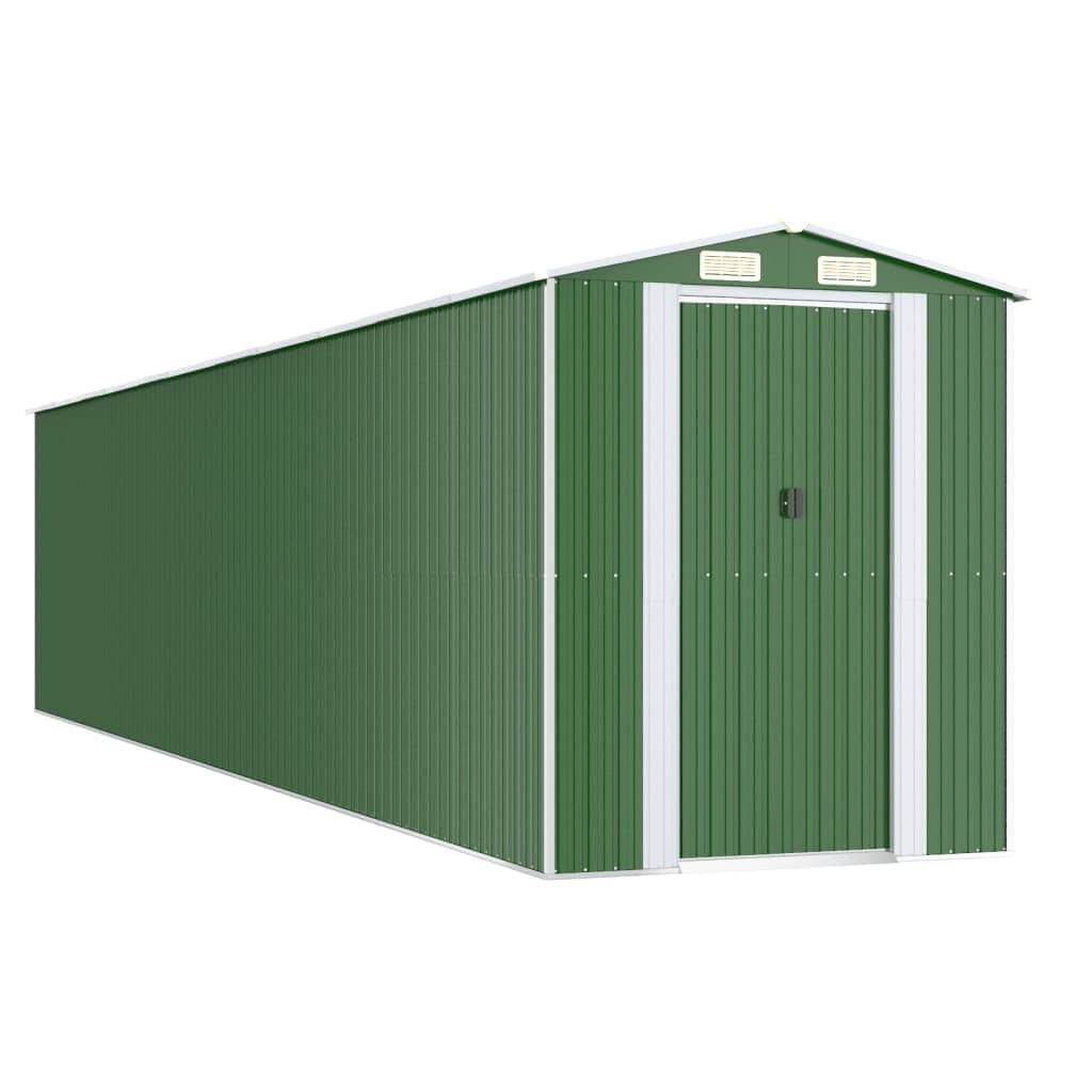 vidaXL Abrigo de jardim 192x938x223 cm aço galvanizado verde