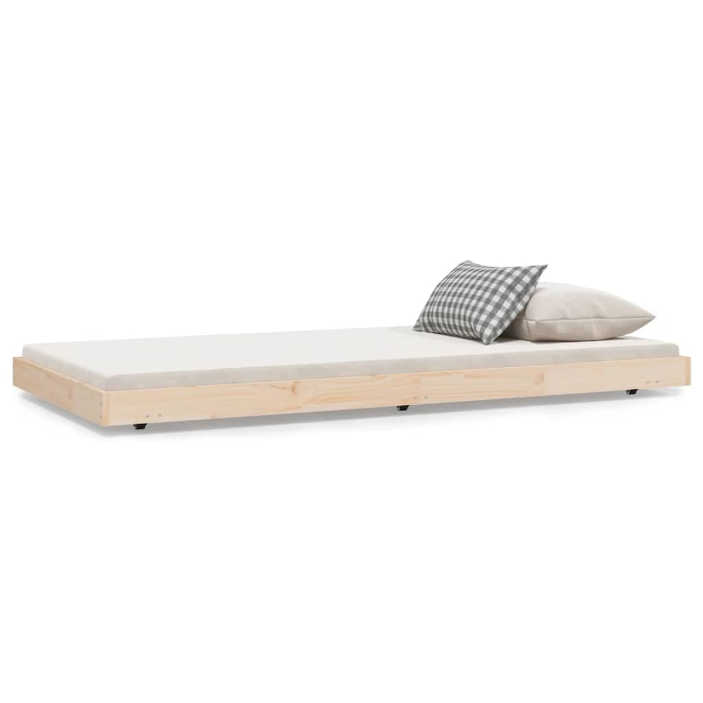 vidaXL Cama sem colchão 75x190 cm madeira de pinho maciça