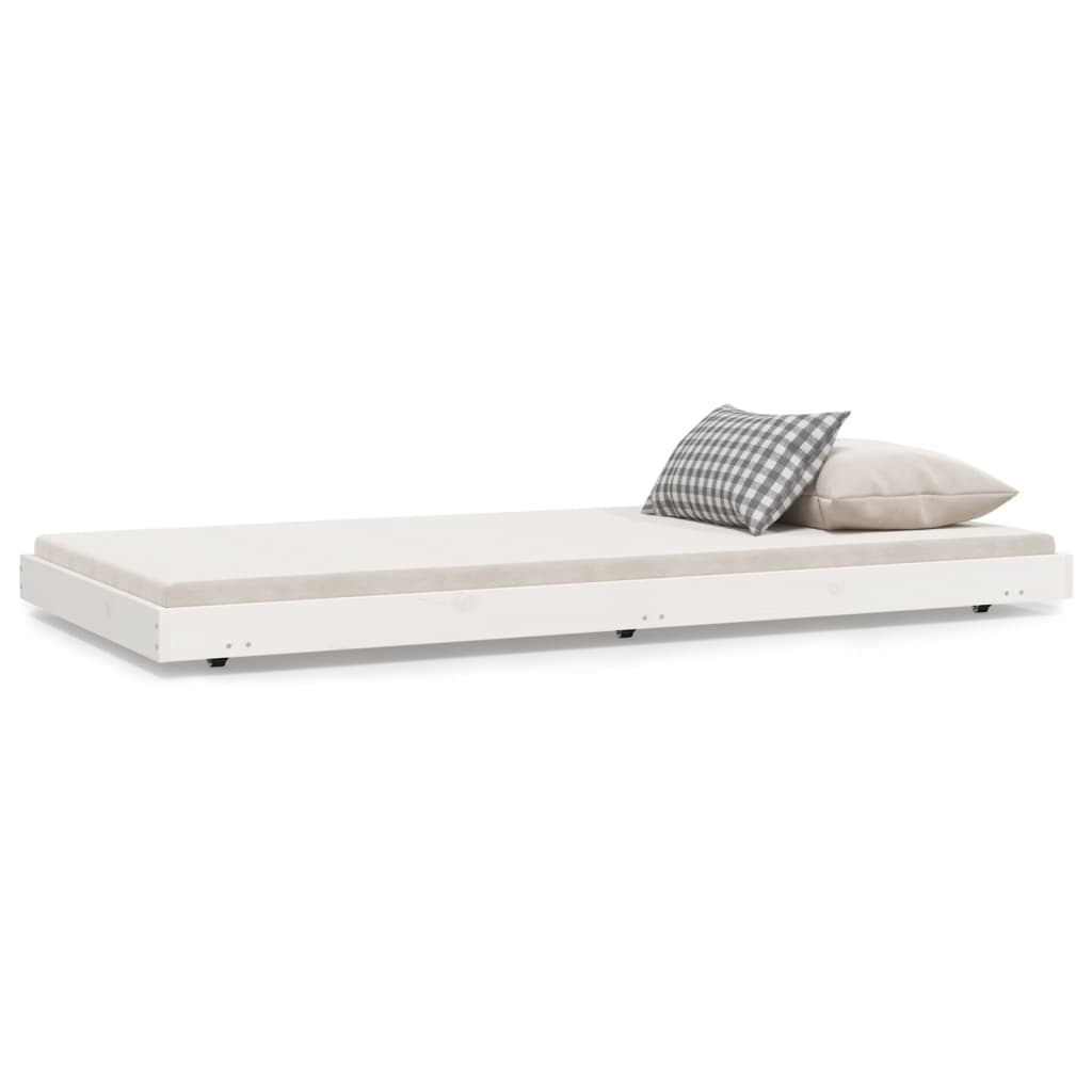 vidaXL Cama sem colchão 75x190 cm madeira de pinho maciça branco