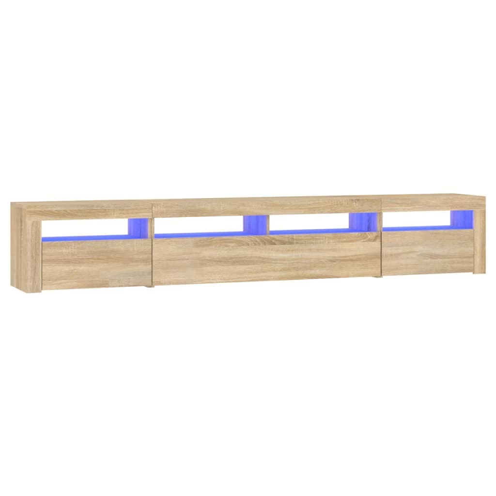 vidaXL Móvel de TV com luzes LED 240x35x40 cm carvalho sonoma
