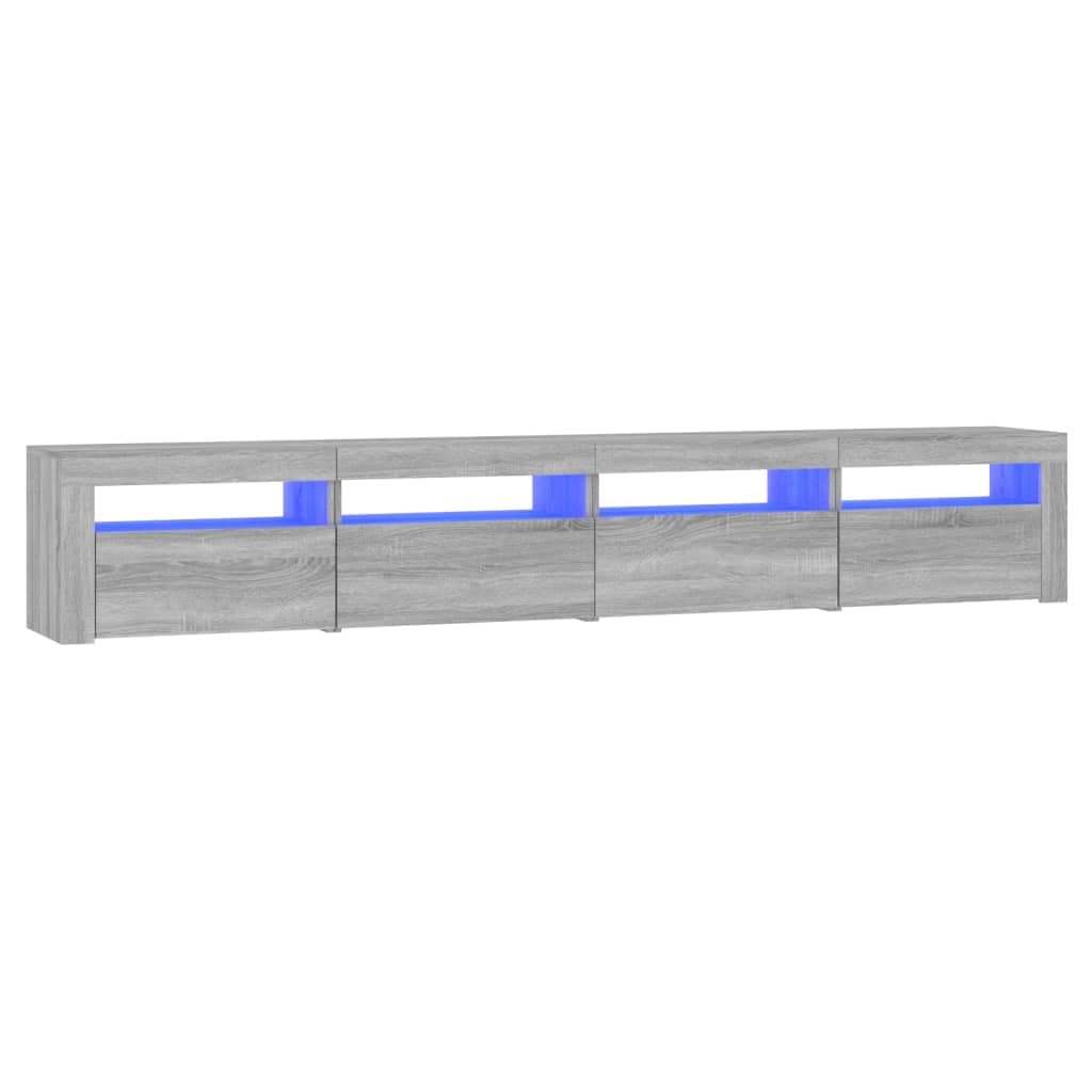 Móvel de TV com Luzes LED 240x35x40 cm Sonoma Cinza - 3152768