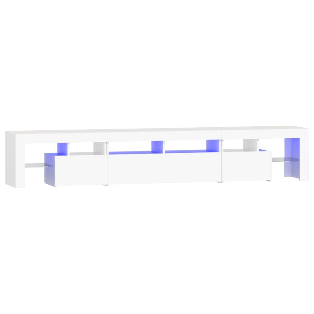 vidaXL Móvel de TV com luzes LED 230x36,5x40 cm branco