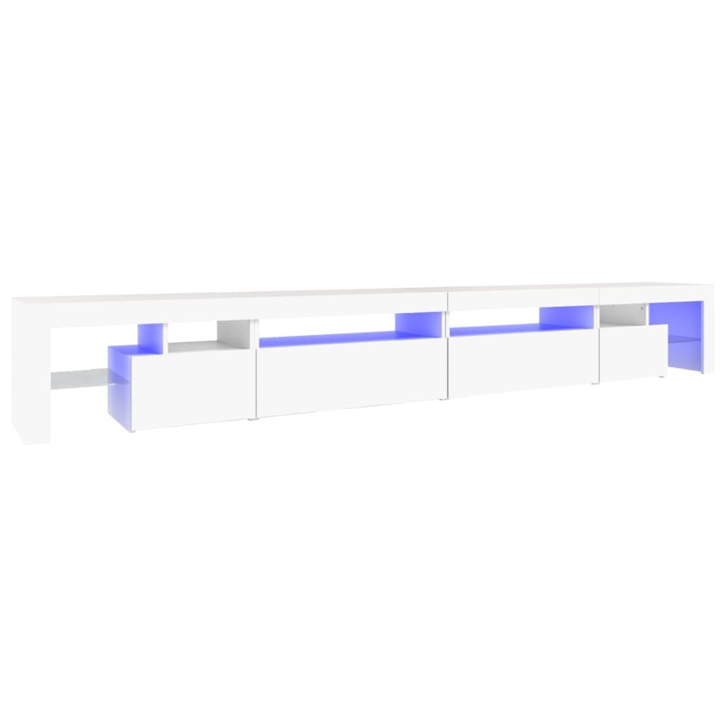 vidaXL Móvel de TV com luzes LED 290x36,5x40 cm branco