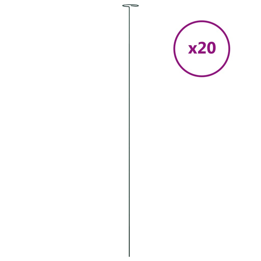 vidaXL Estaca para plantas de jardim 20 pcs 91 cm aço verde-escuro