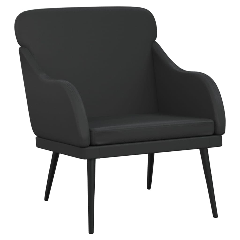 vidaXL Cadeira com apoio de braços 63x76x80 cm couro artificial preto