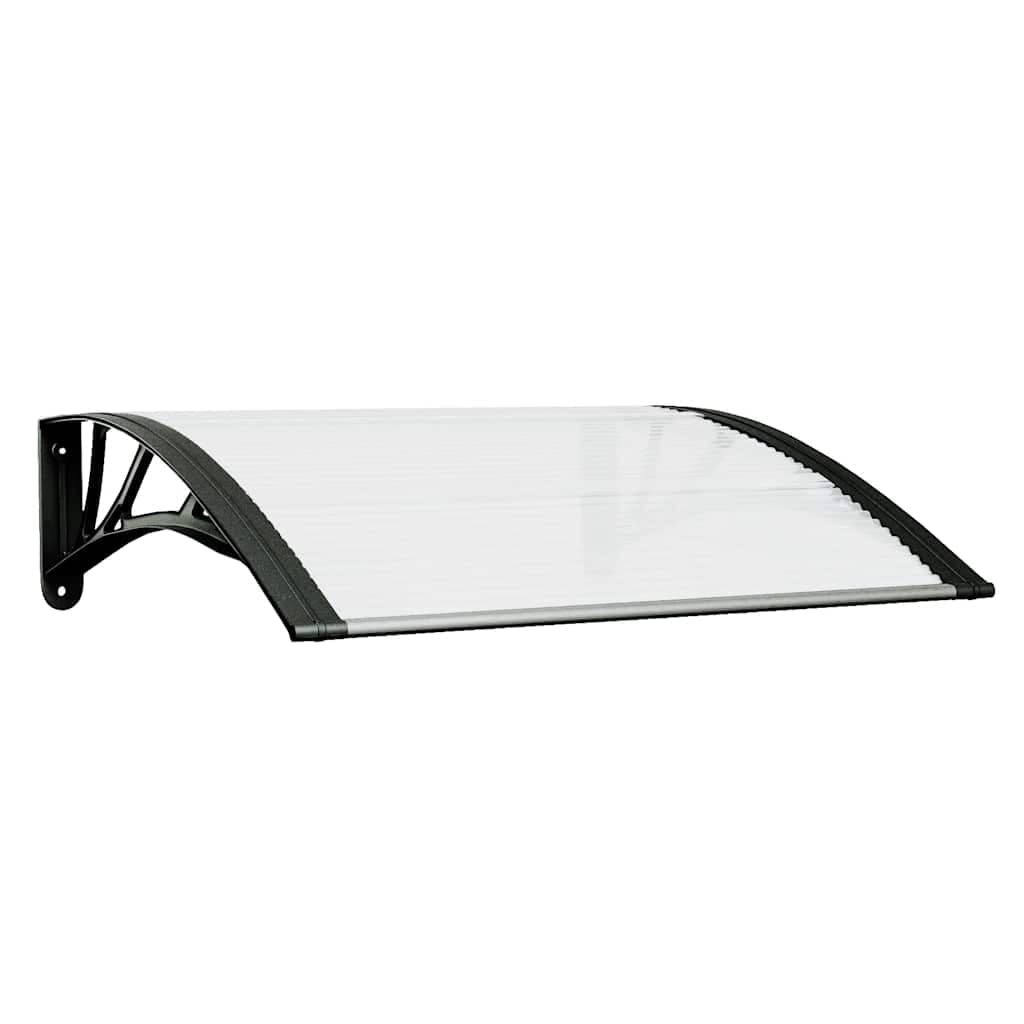 vidaXL Toldo para porta 80x75 cm policarbonato preto/transparente