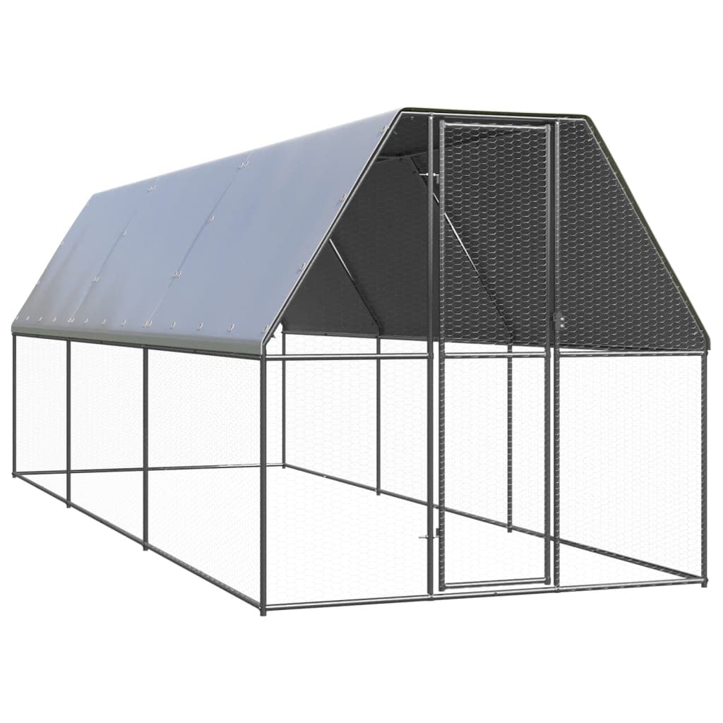 vidaXL Galinheiro de exterior 2x6x2 m aço galvanizado