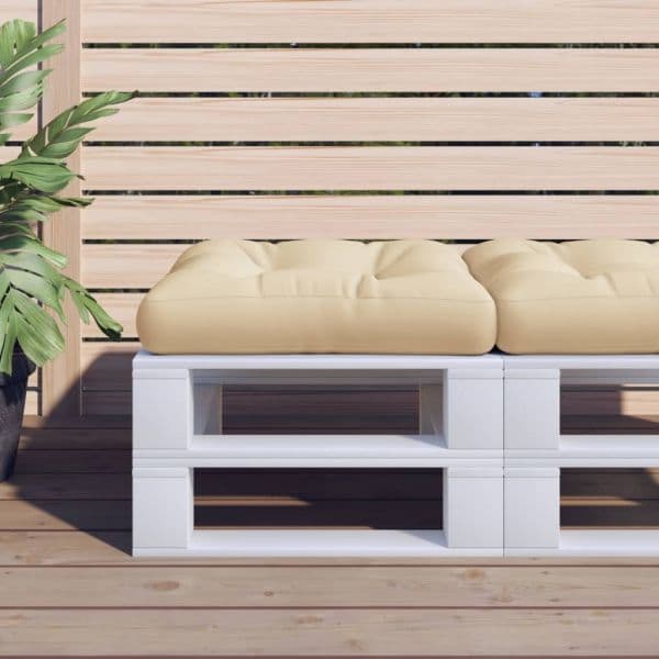 vidaXL Almofadão para Sofá Paletes 60x60x12 cm Tecido Bege - 777090013