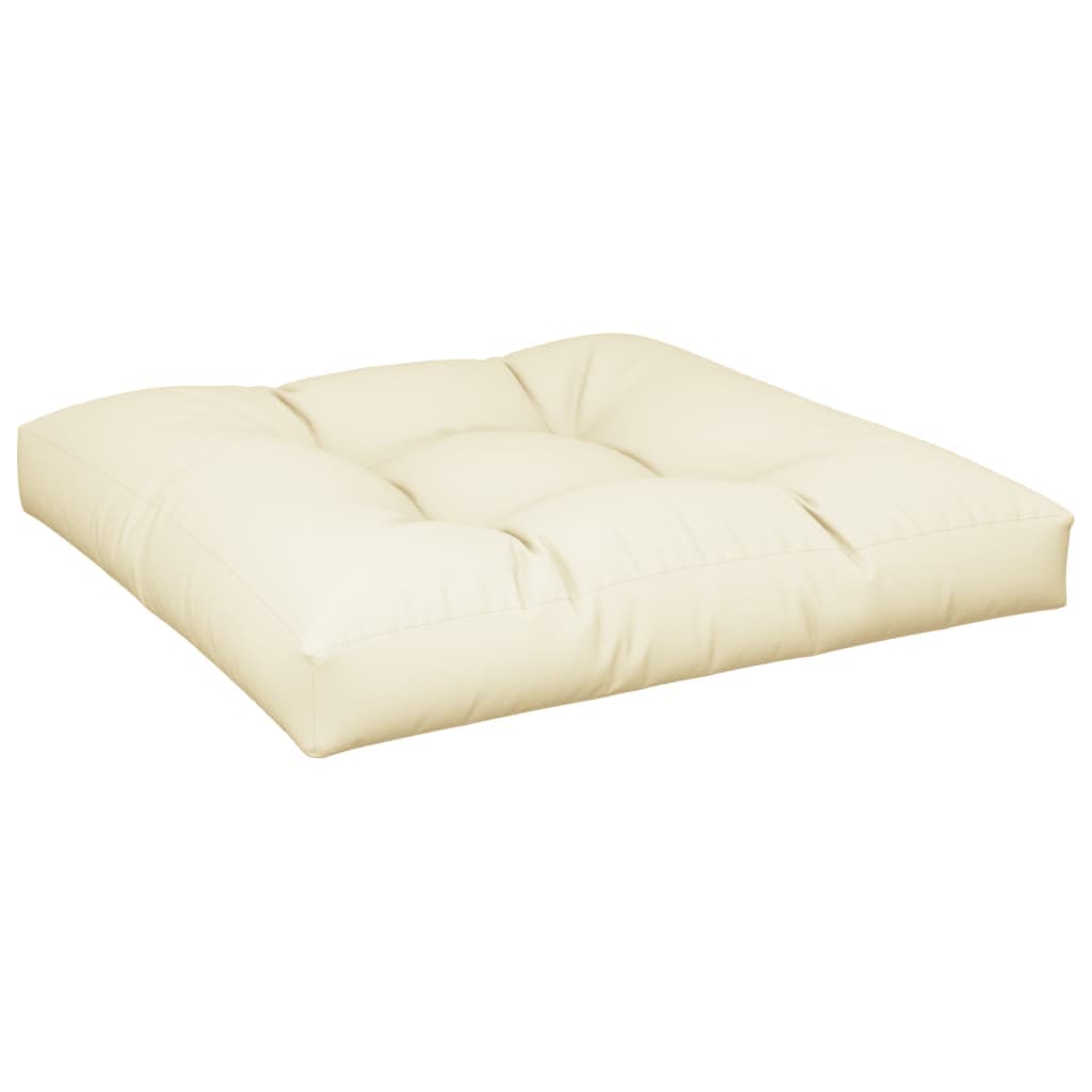 vidaXL Almofadão para sofá de paletes 70x70x12 cm tecido creme