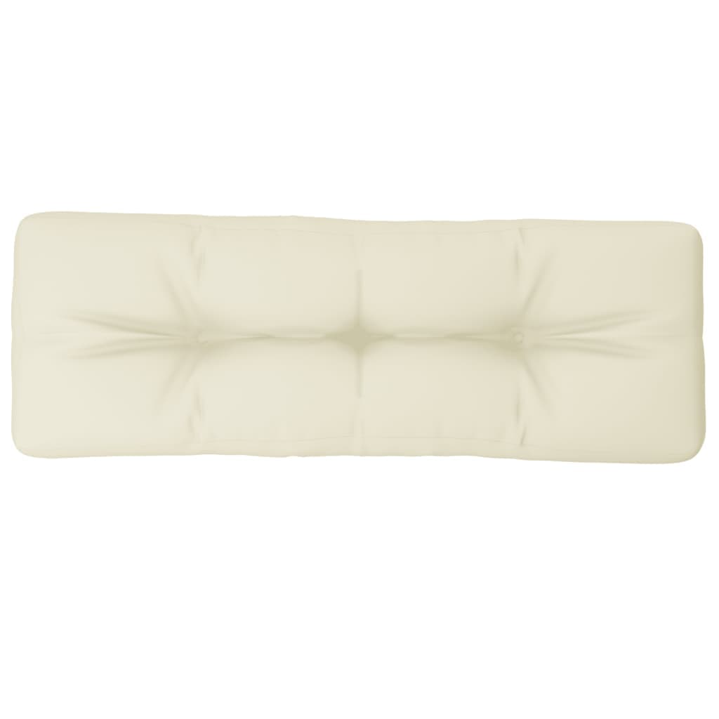 vidaXL Almofadão para sofá de paletes 120x40x12 cm tecido creme