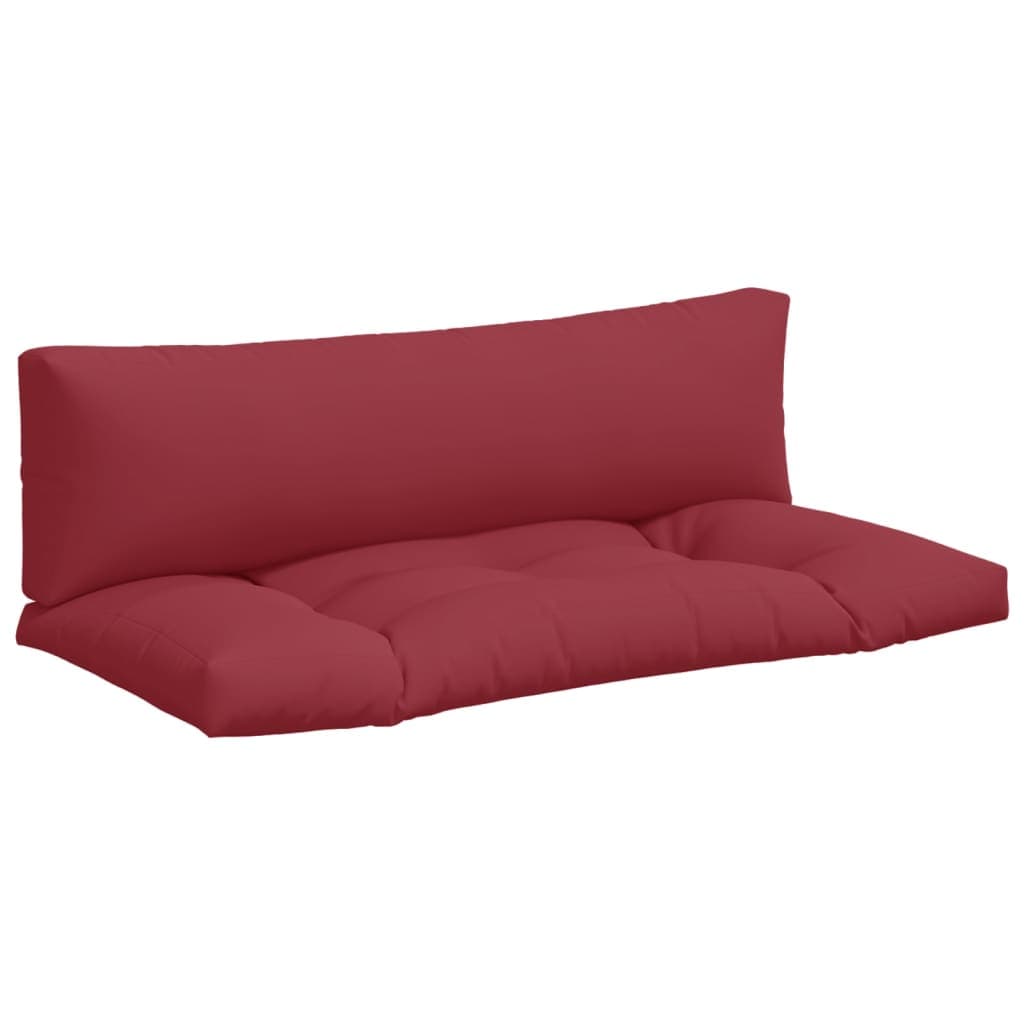vidaXL Almofadões para Móveis de Paletes 2 Peças Tecido Vermelho Tinto - 131364766