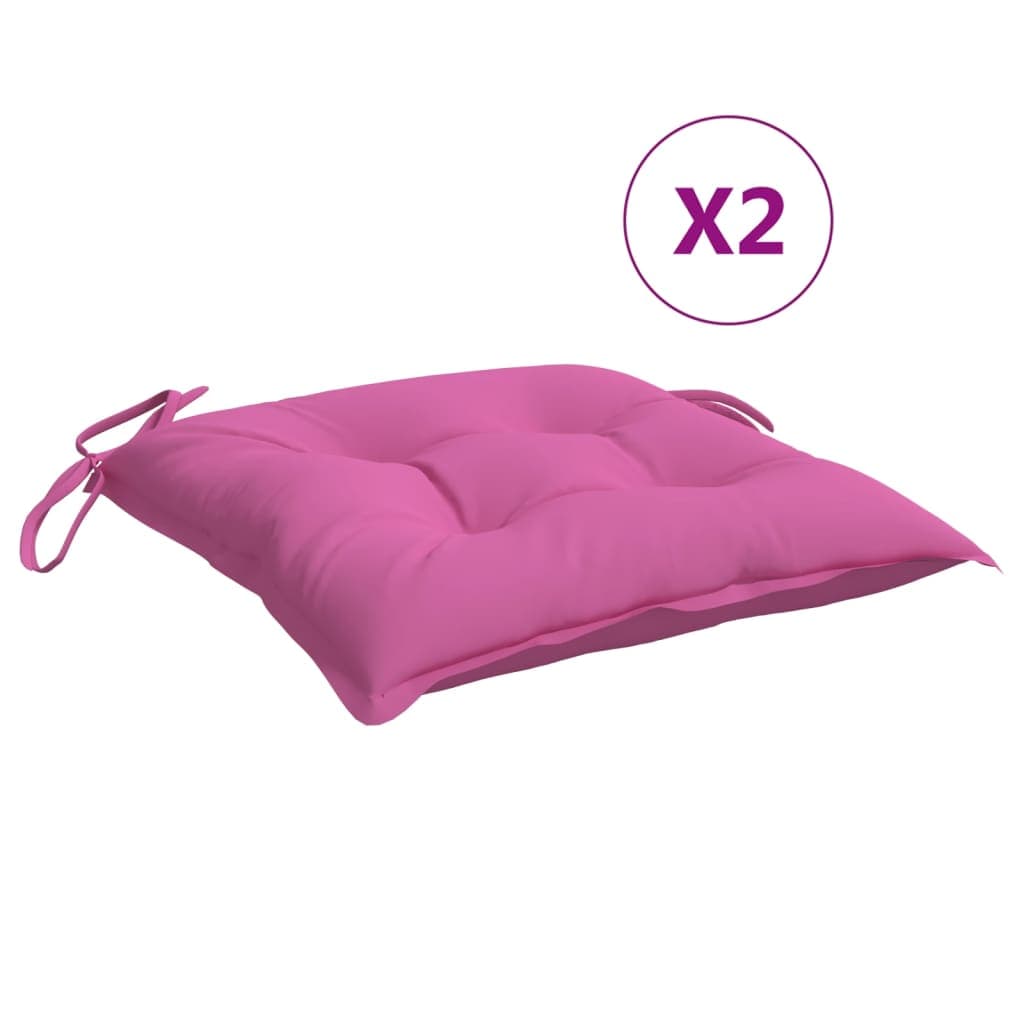 vidaXL Almofadões para cadeira 2 pcs 40x40x7 cm tecido rosa