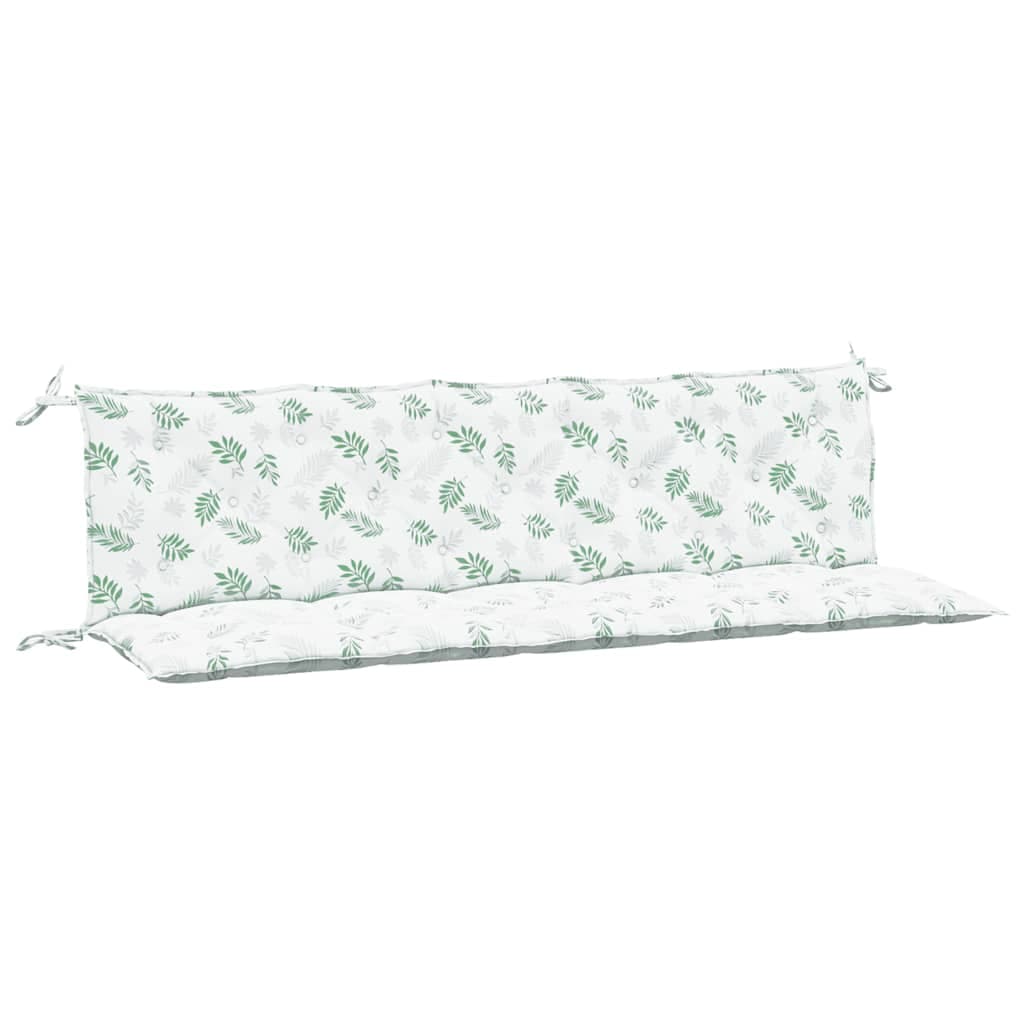 vidaXL Almofadões p/ bancos de jardim 2pcs tecido oxford padrão folhas
