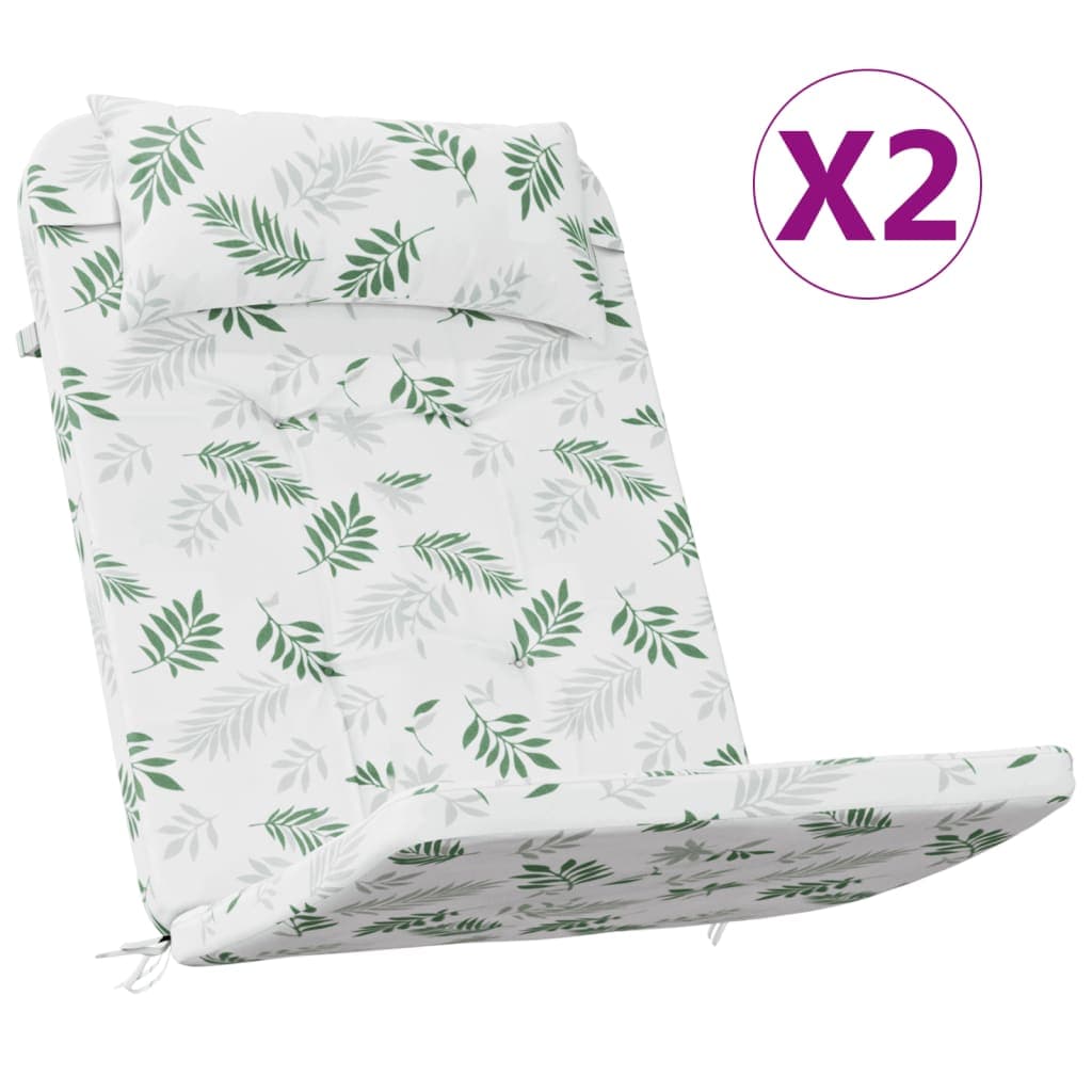 vidaXL Almofadões cadeira adirondack 2 pcs tecido oxford padrão folhas