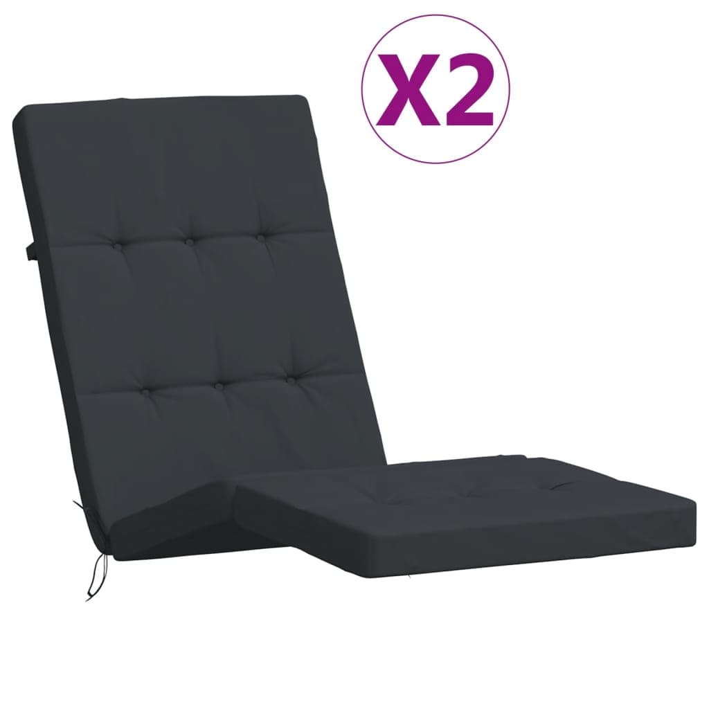 vidaXL Almofadões p/ cadeira de terraço 2 pcs tecido oxford preto