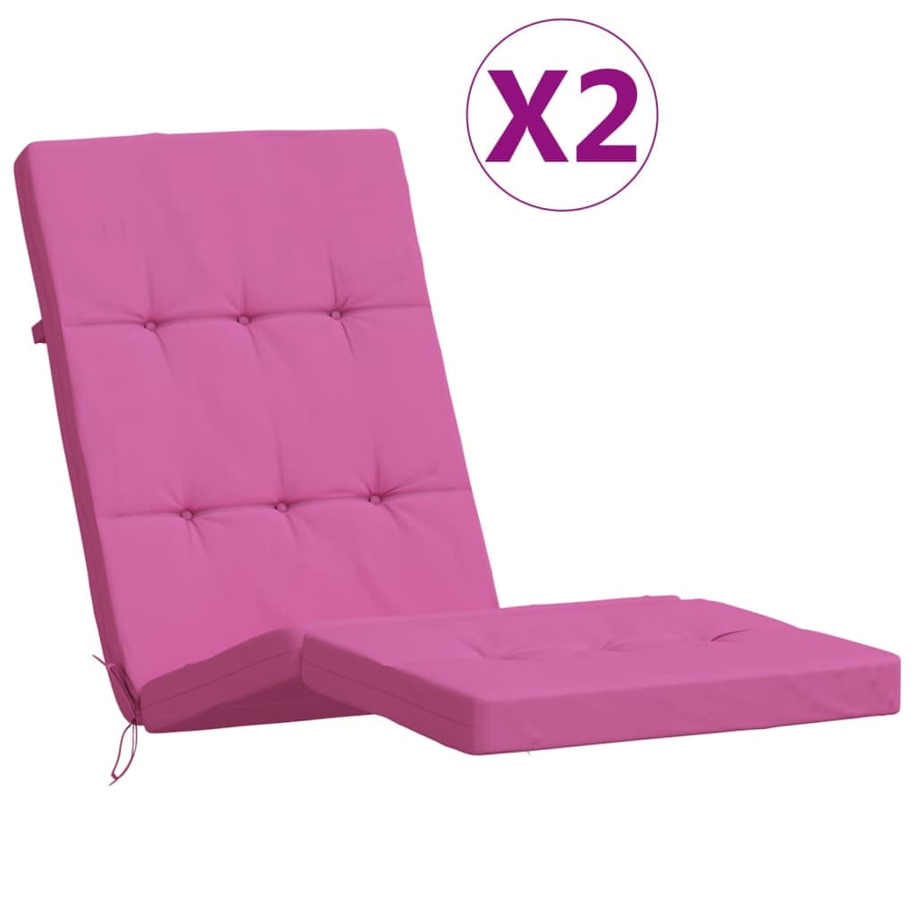 vidaXL Almofadões p/ cadeira de terraço 2 pcs tecido oxford rosa