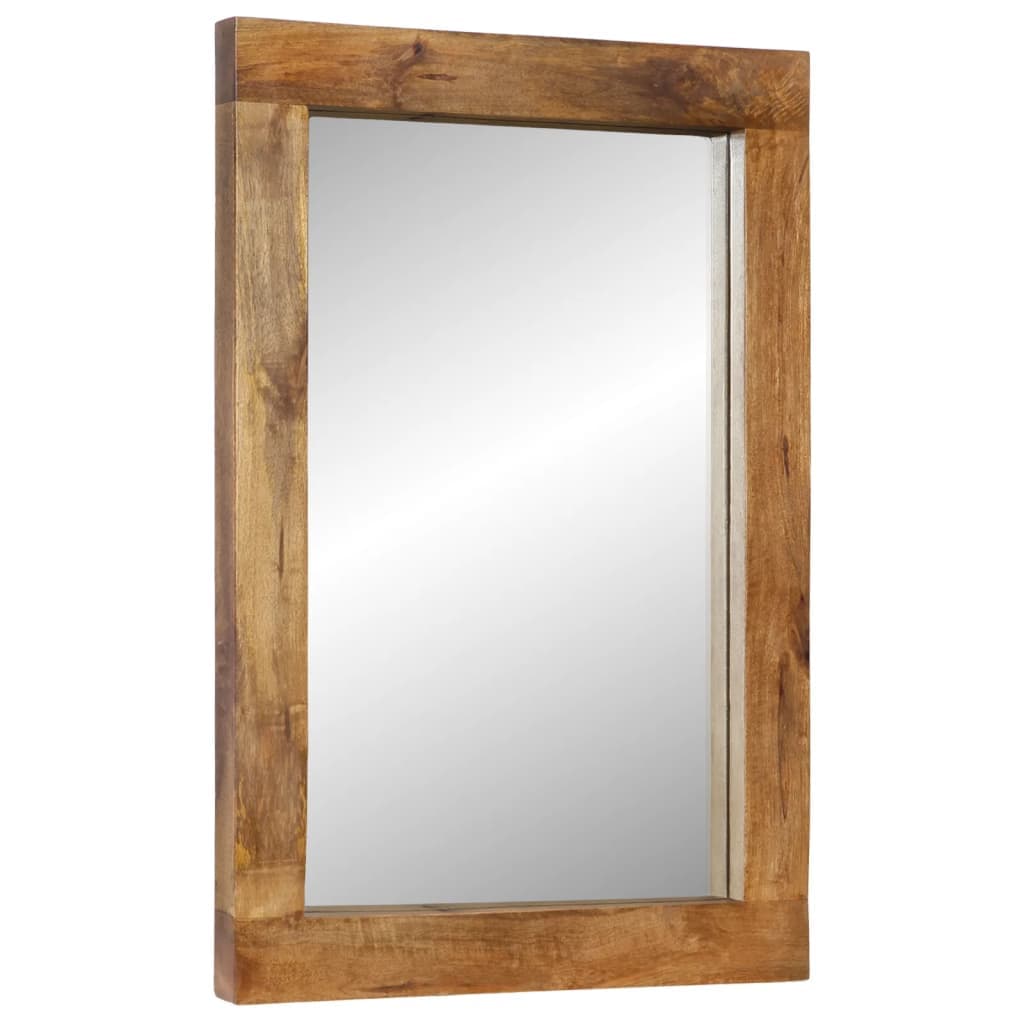 vidaXL Espelho 70x50 cm madeira de mangueira maciça e vidro