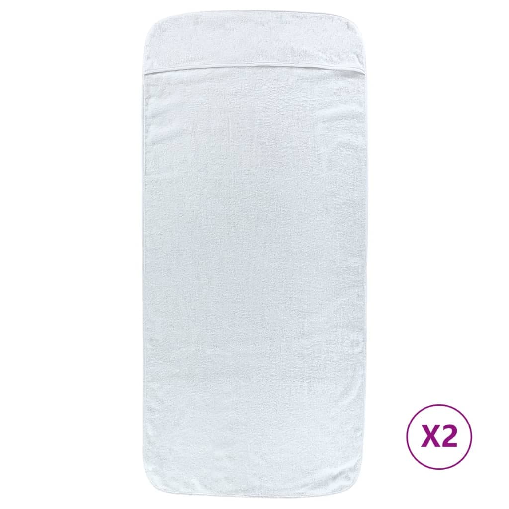 vidaXL Toalhas de praia 2 pcs 60x135 cm tecido 400 GSM branco