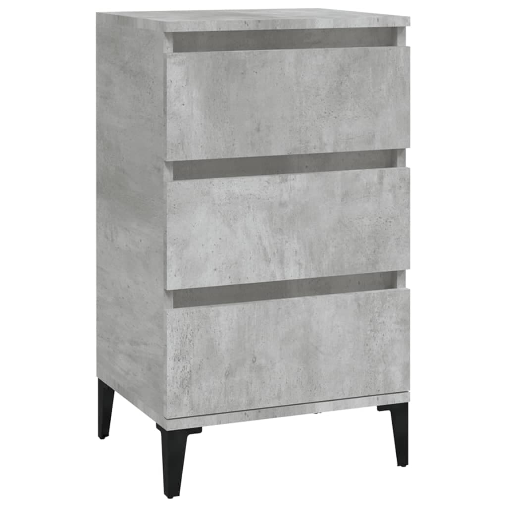 vidaXL Mesa de cabeceira 40x35x70 cm derivados madeira cinza cimento