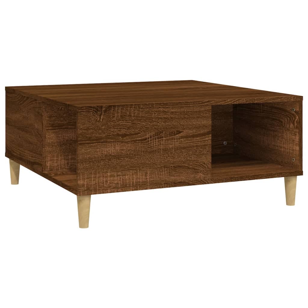 vidaXL Mesa de centro 80x80x36,5cm derivados madeira carvalho castanho
