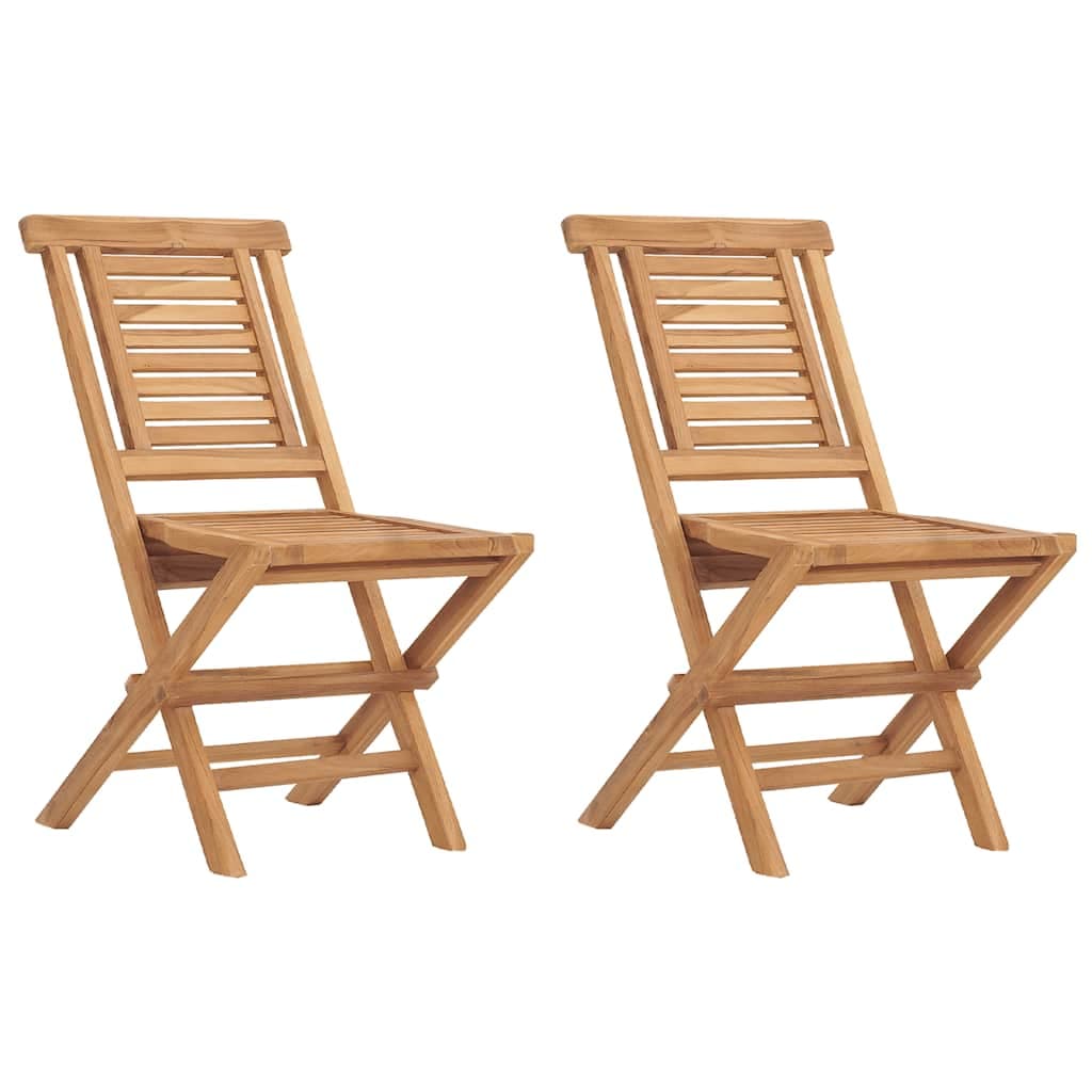 vidaXL Cadeiras de jardim dobráveis 2 pcs 47x63x90 cm teca maciça