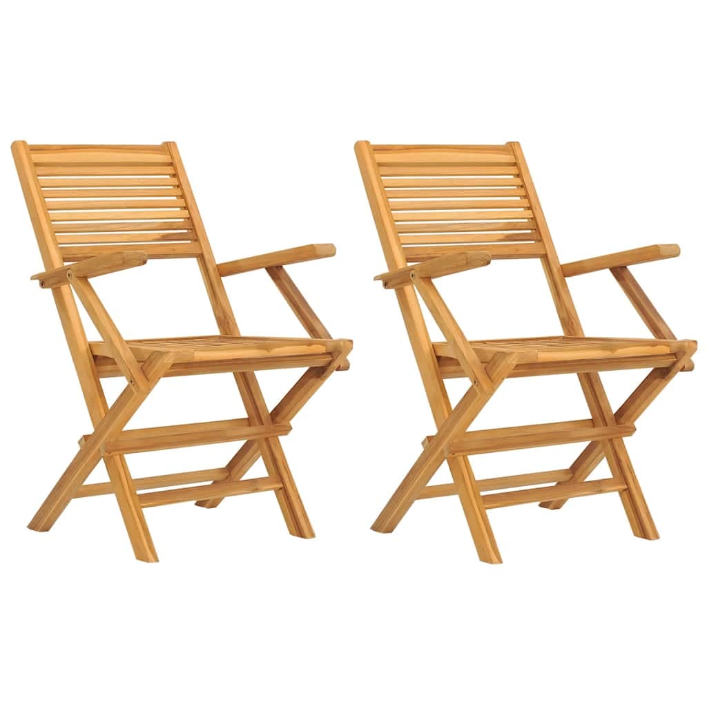 vidaXL Cadeiras de jardim dobráveis 2 pcs 55x62x90 cm teca maciça
