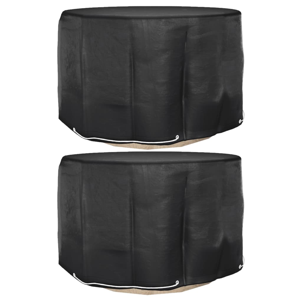 vidaXL Capas p/ mobília de jardim 2 pcs 6 ilhós Ø125x75 cm redondo