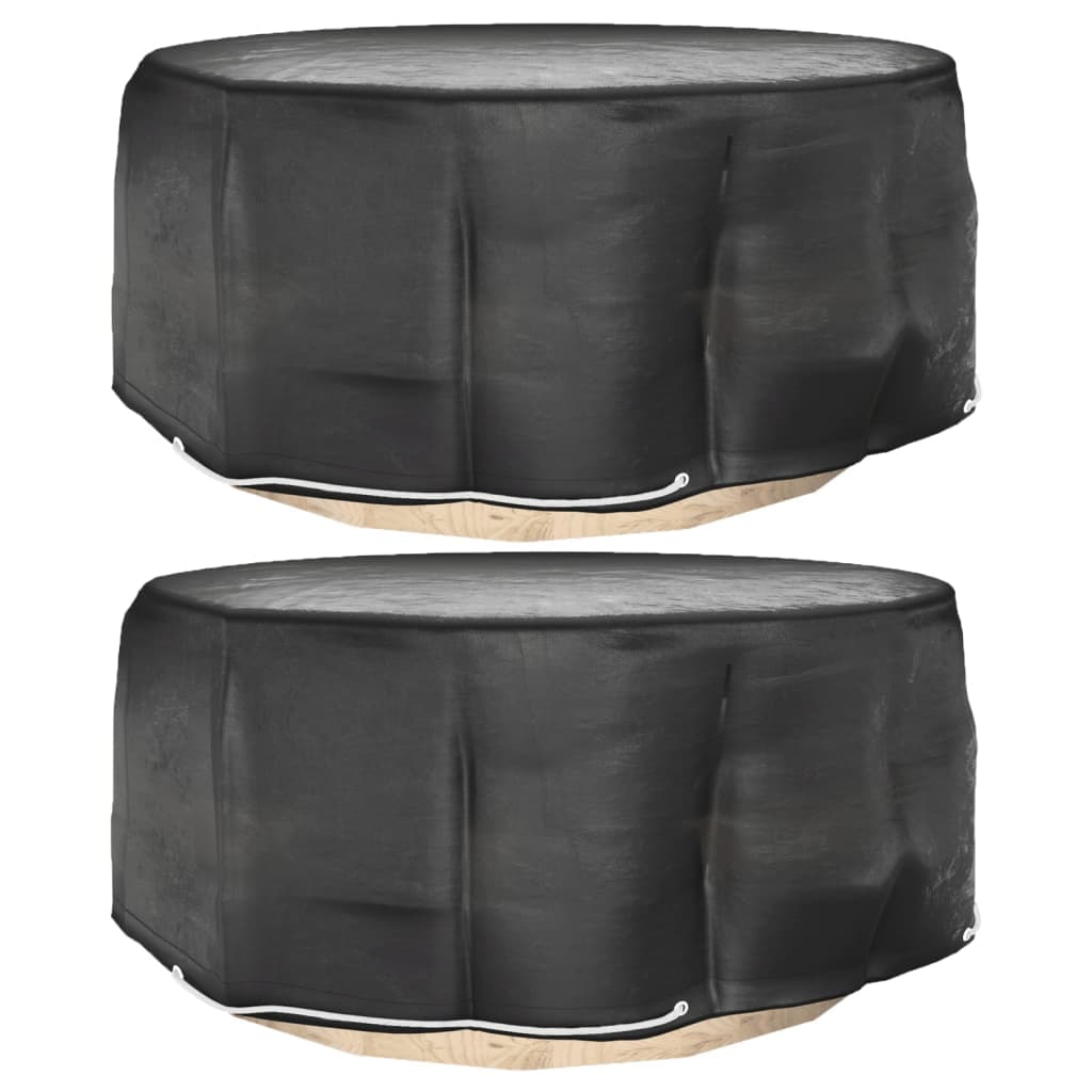 vidaXL Capas p/ mobília de jardim 2 pcs c/ 10 ilhós Ø260x90 cm redondo