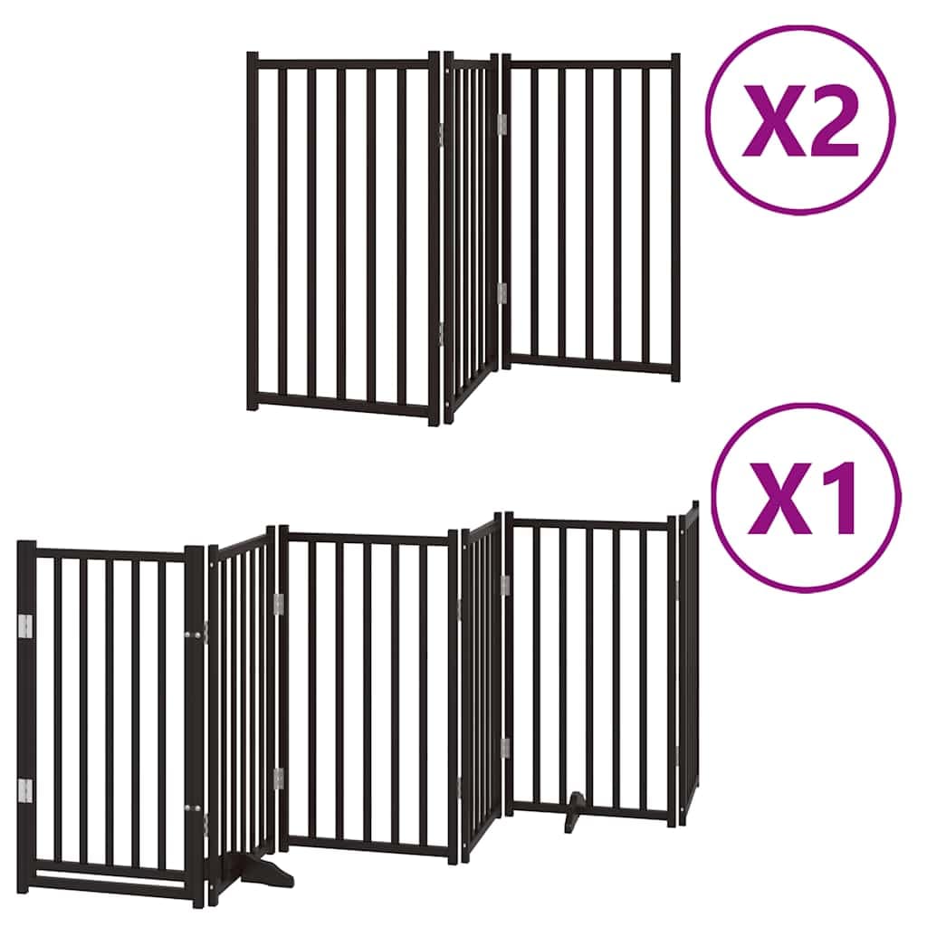 vidaXL Portão p/ cães com porta dobrável 12 painéis 600 cm álamo preto