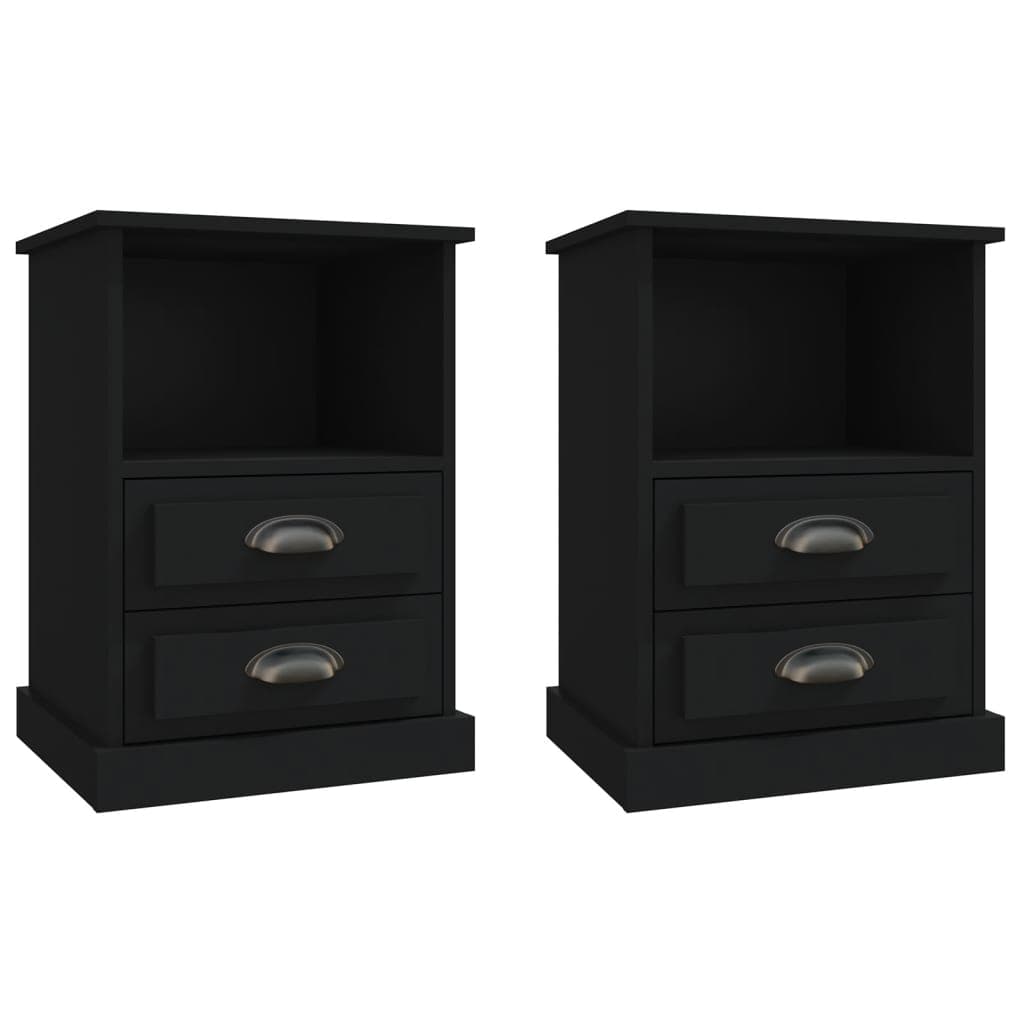 vidaXL Mesas de cabeceira 2 pcs 43x36x60 cm preto