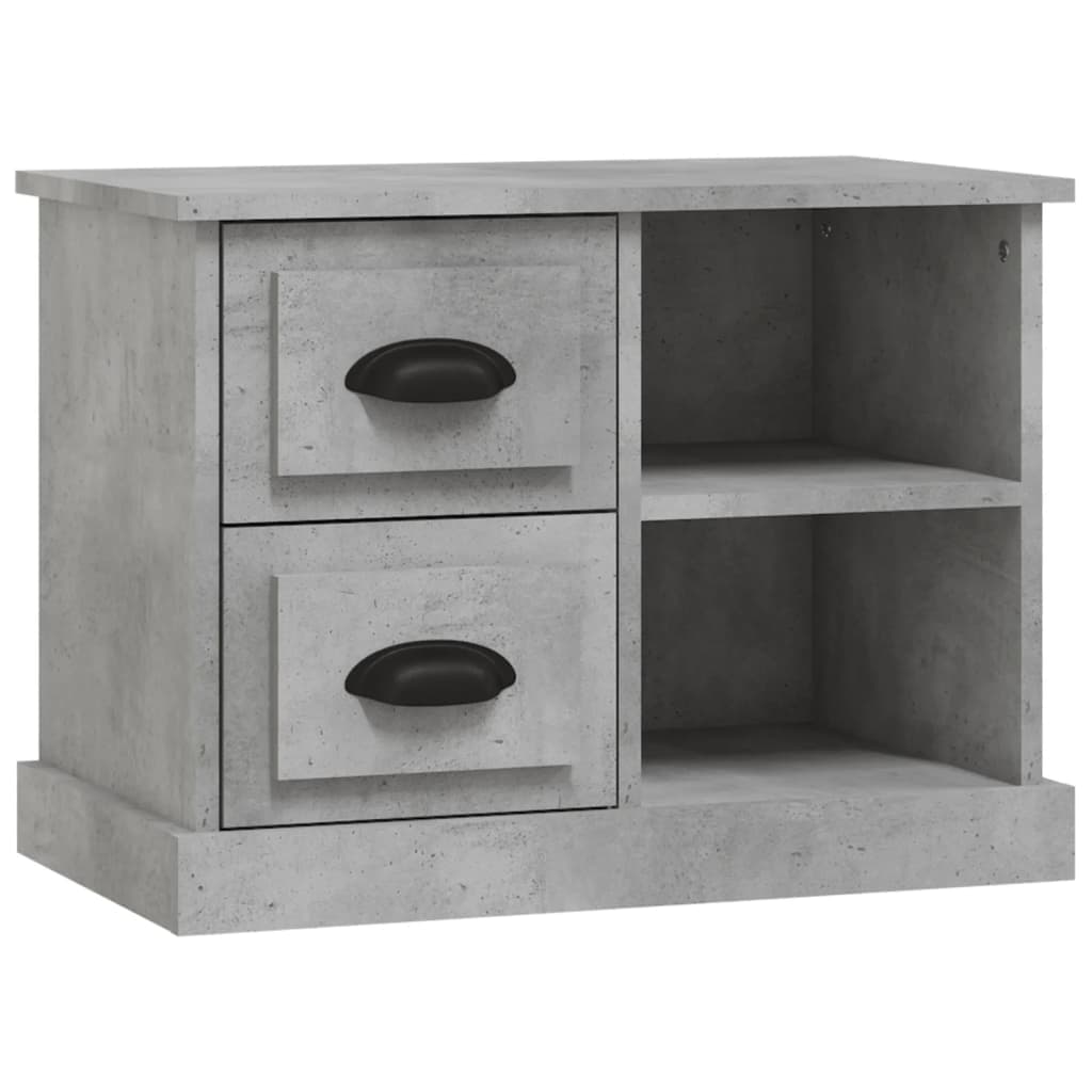 vidaXL Mesa de cabeceira 60x35,5x45 cm cinzento cimento