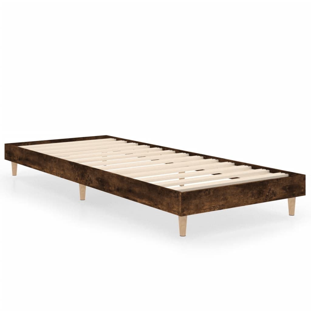 vidaXL Estrutura cama s/ colchão derivados de madeira carvalho fumado