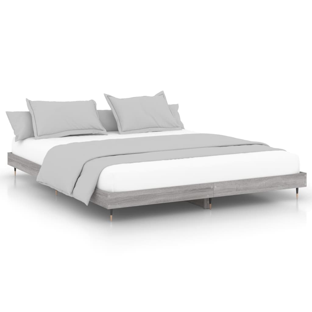 vidaXL Estrutura de Cama 120x200 cm Derivados de Madeira Cinza Sonoma - 1356788353