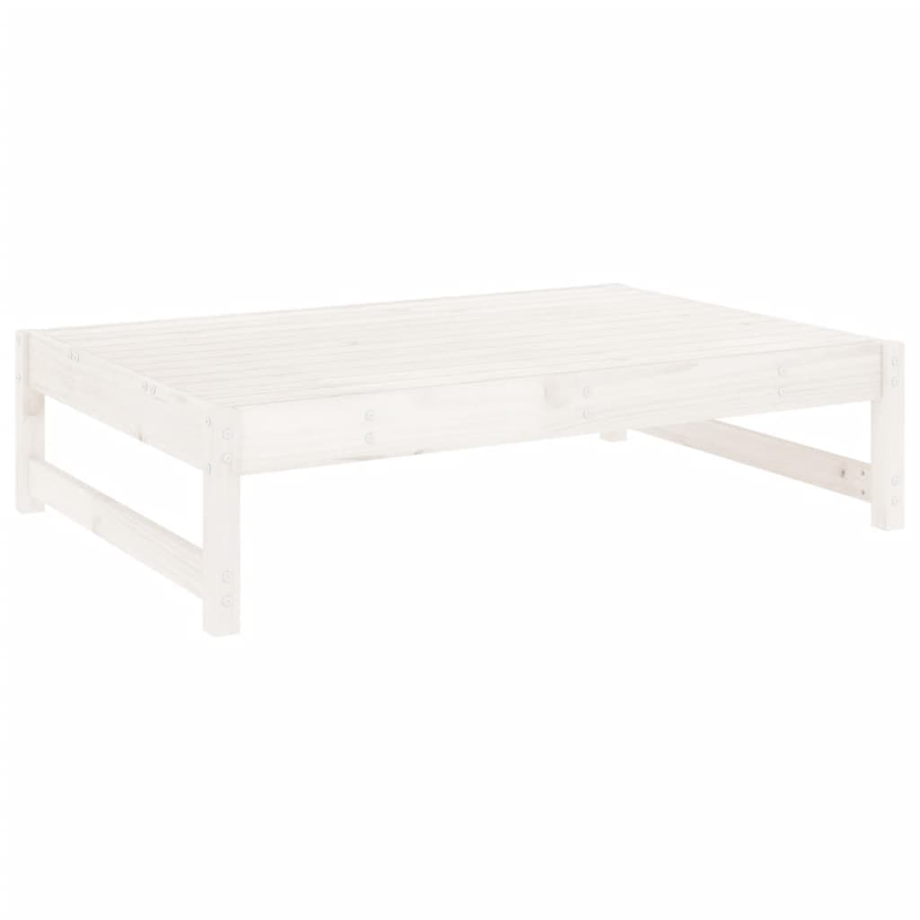 vidaXL Apoio de pés para jardim 120x80 cm pinho maciço branco