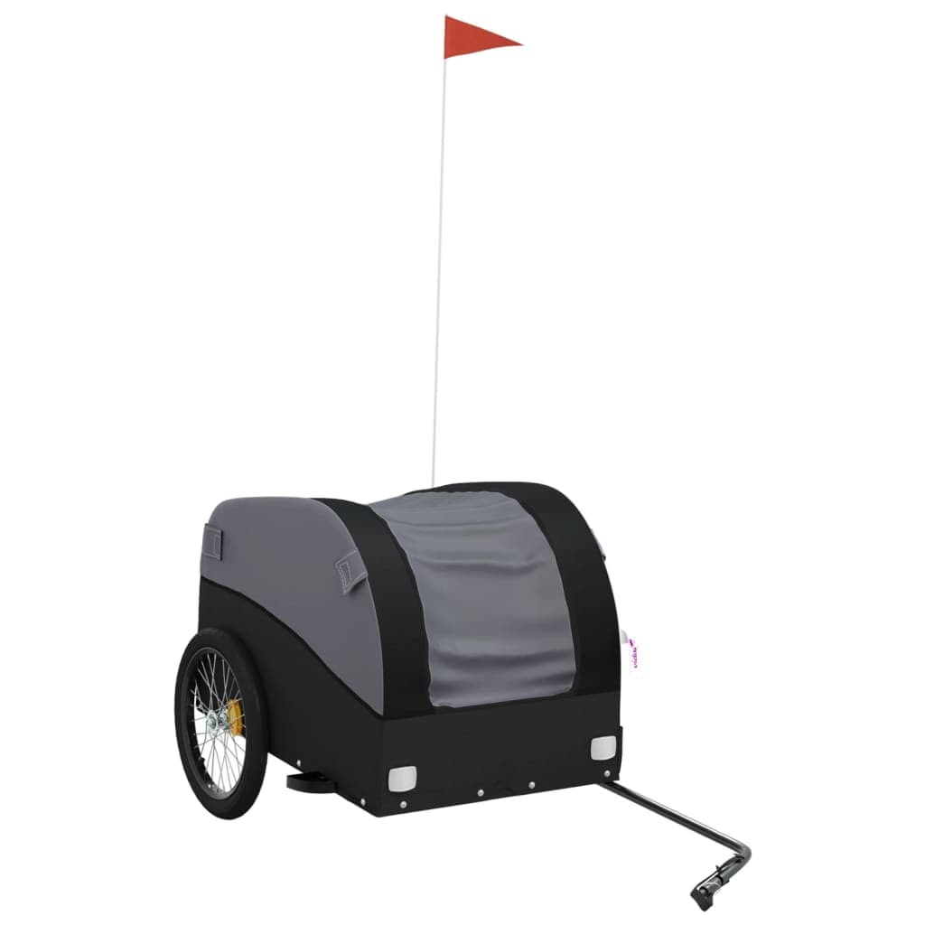 vidaXL Reboque para bicicleta 45 kg ferro preto