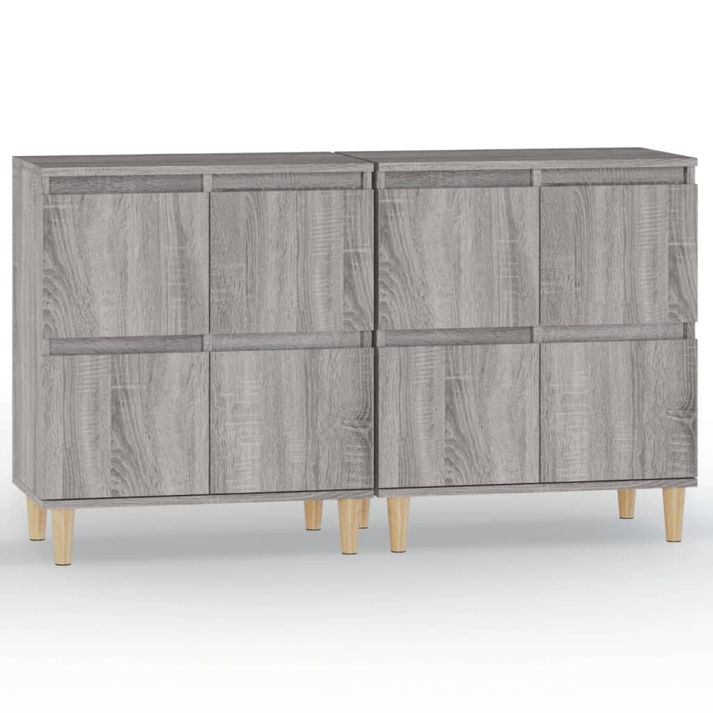 vidaXL Aparadores 2 pcs 60x35x70 cm derivados madeira cinza sonoma
