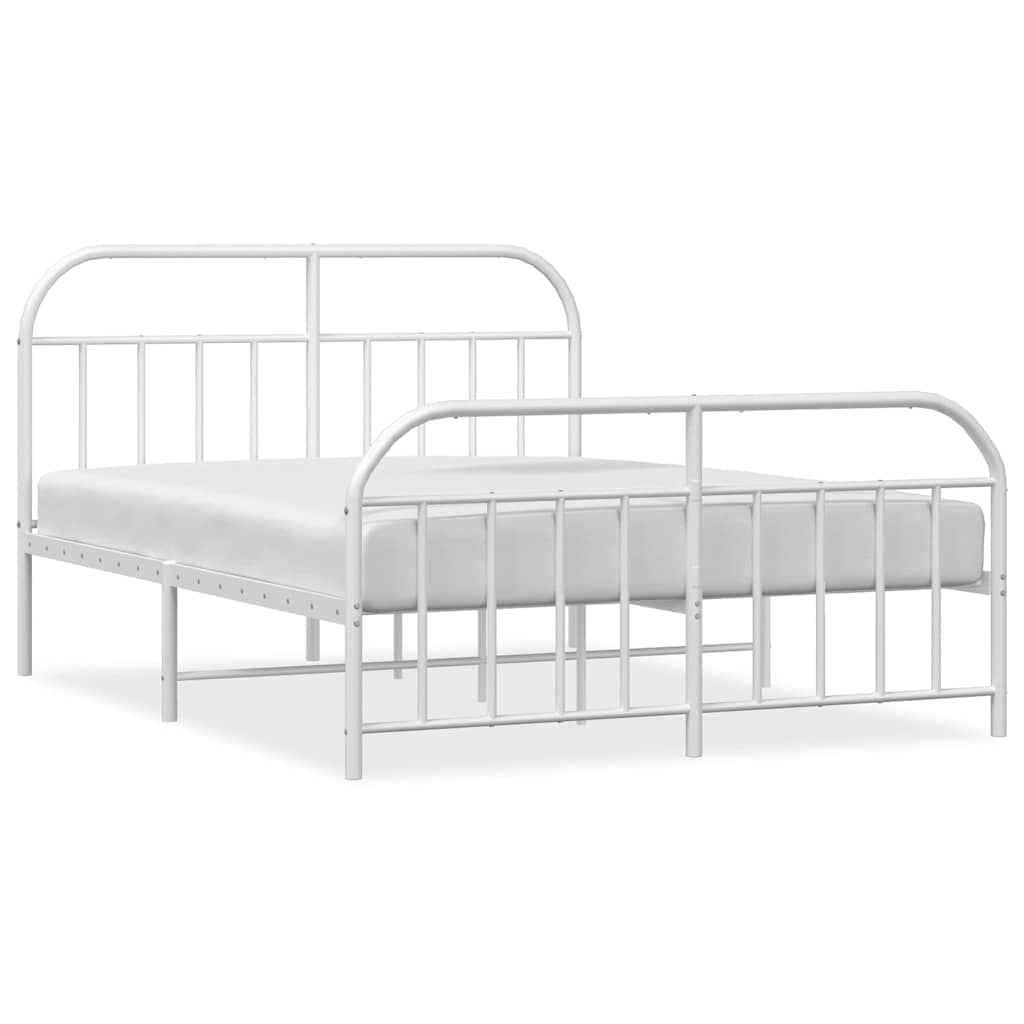 vidaXL Estrutura de cama com cabeceira e pés 183x213 cm metal branco