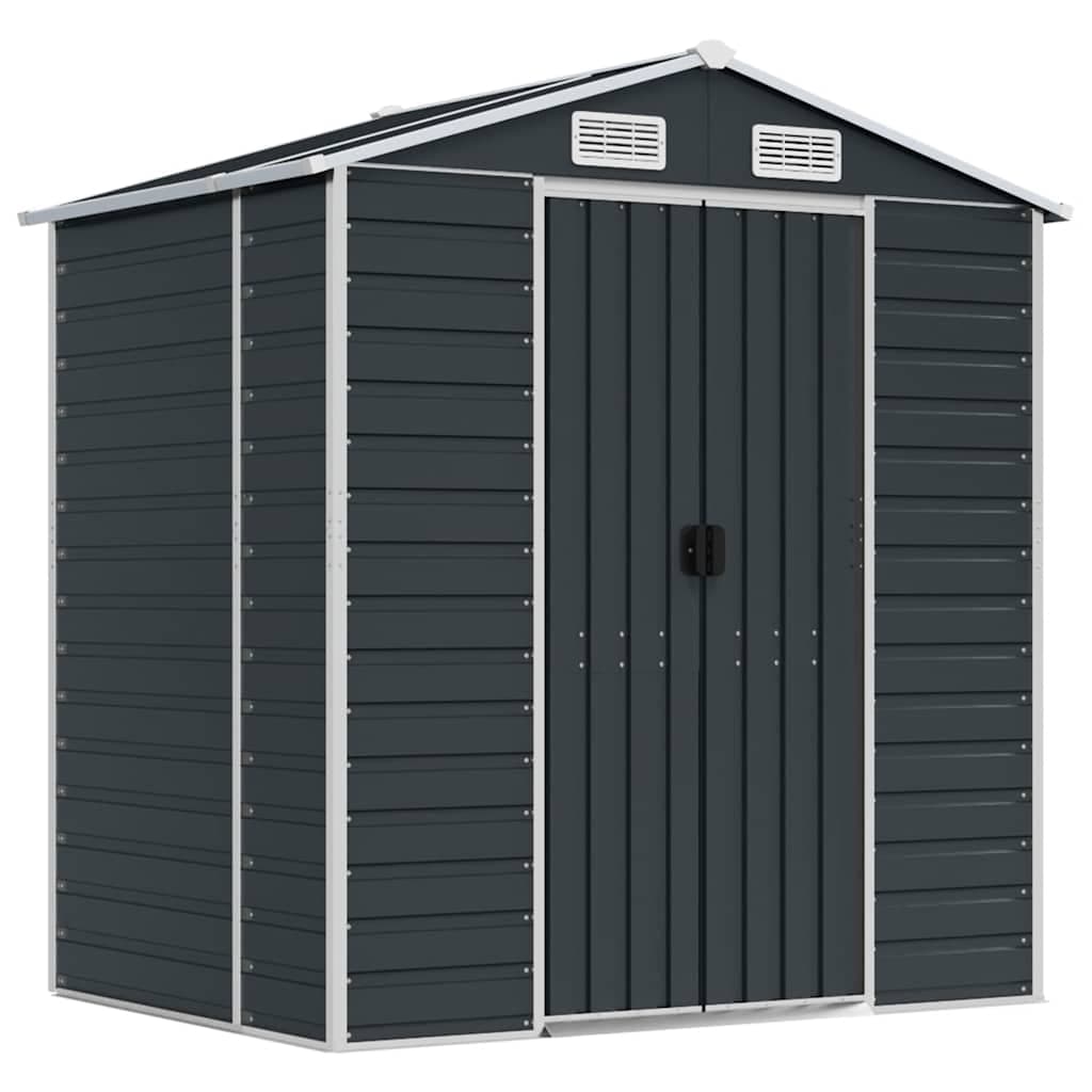 vidaXL Abrigo de jardim 191x130x198 cm aço galvanizado antracite