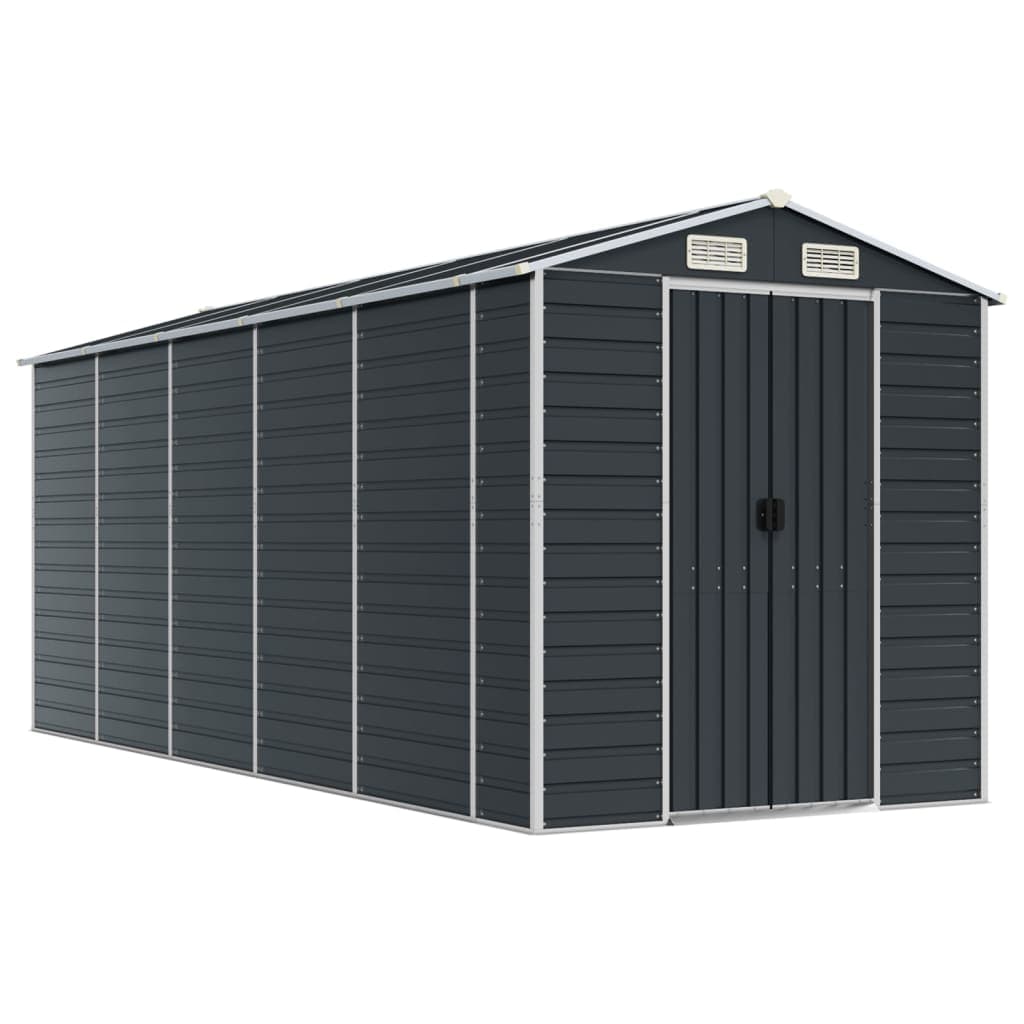 vidaXL Abrigo de jardim 191x470x198 cm aço galvanizado antracite