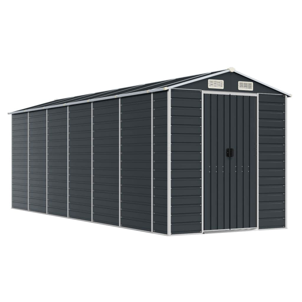vidaXL Abrigo de jardim 191x555x198 cm aço galvanizado antracite