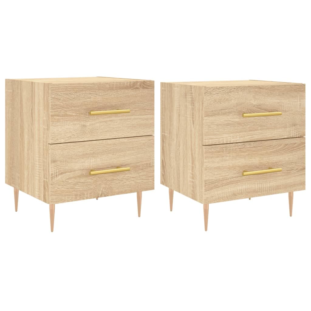 vidaXL Mesas de cabeceira 2 pcs derivados de madeira carvalho sonoma