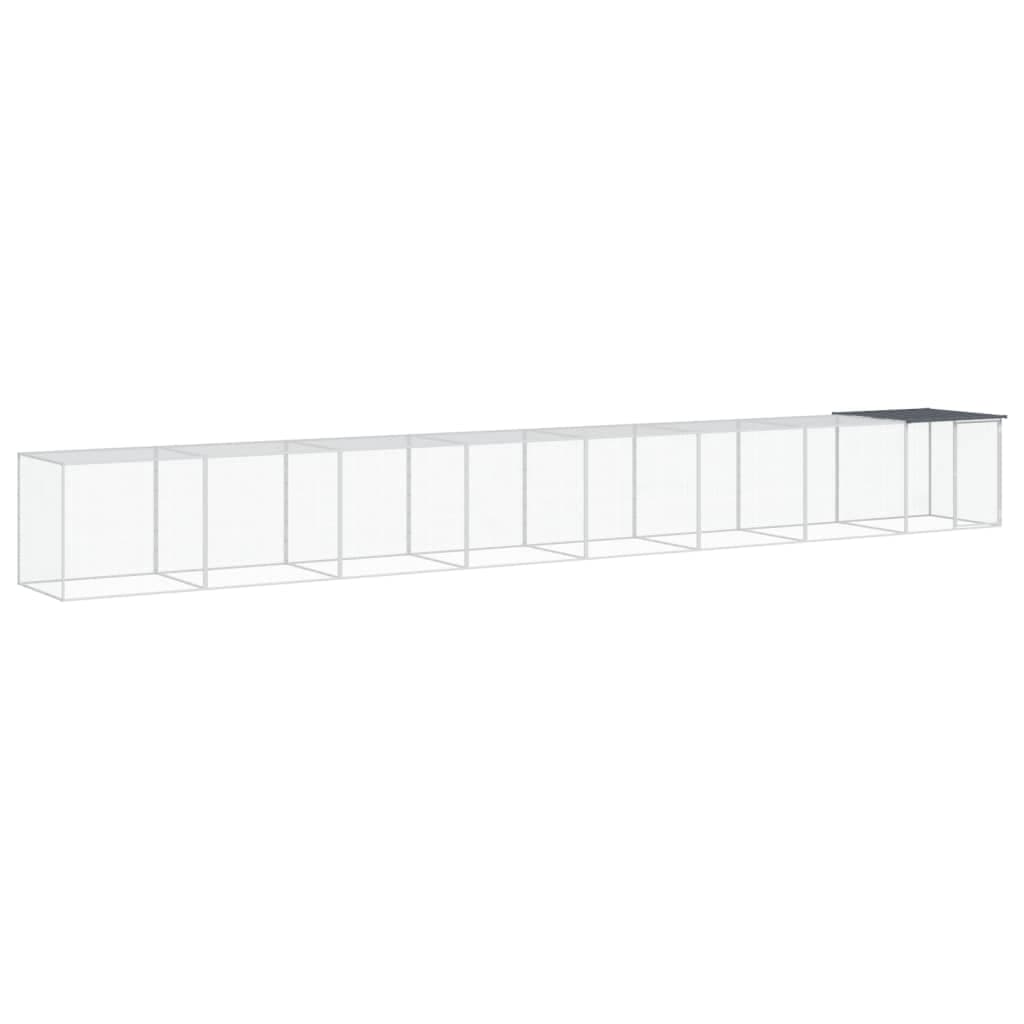 vidaXL Galinheiro com teto 803x98x90 cm aço galvanizado antracite