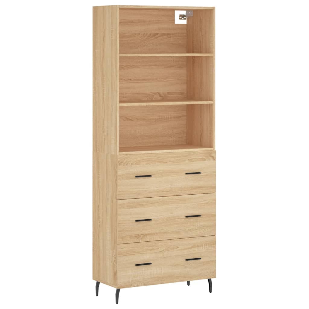 vidaXL Armário alto 69,5x34x180 cm derivados de madeira cor sonoma