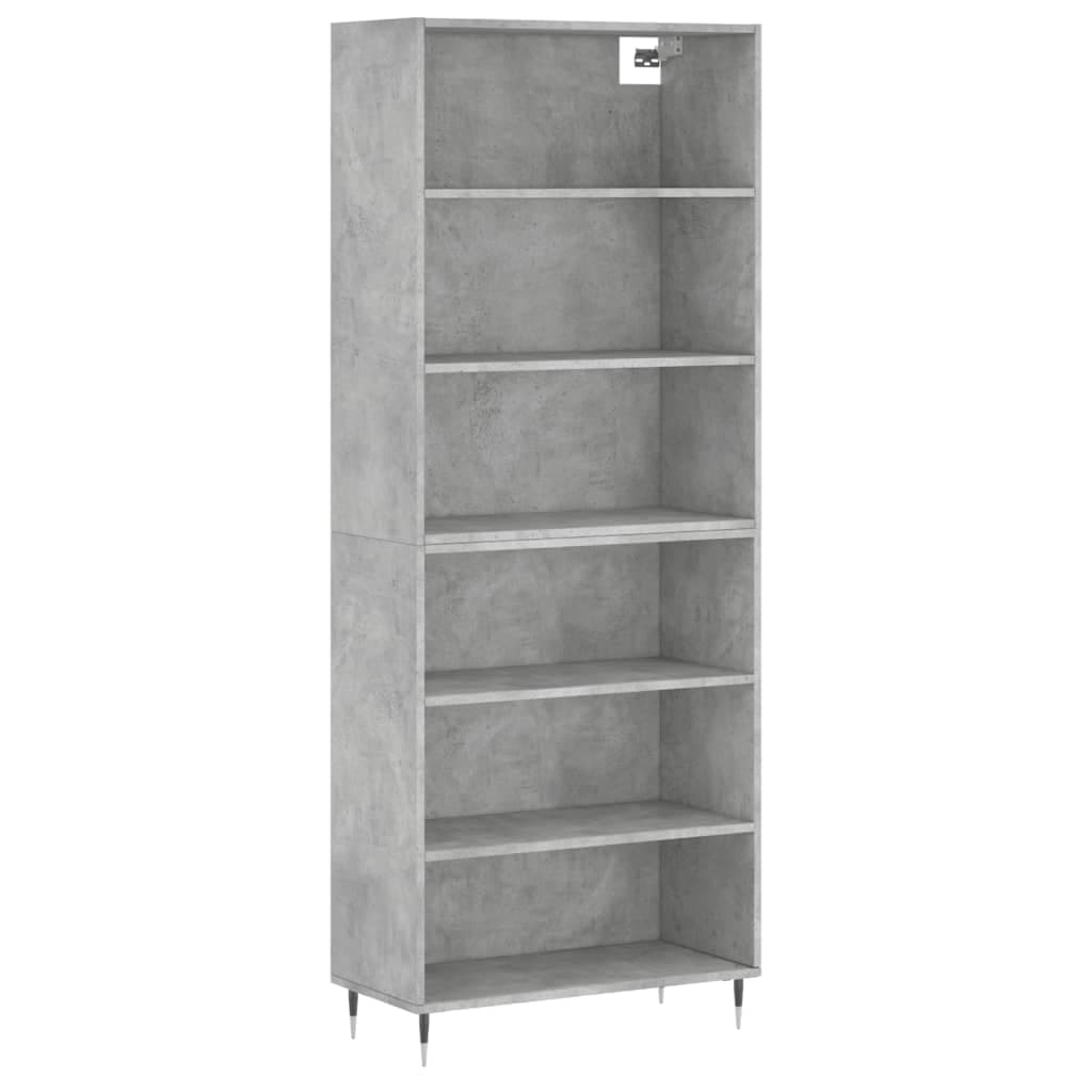 vidaXL Armário Alto 69,5x32,5x180cm Derivados de Madeira Cinza Cimento - 938878560