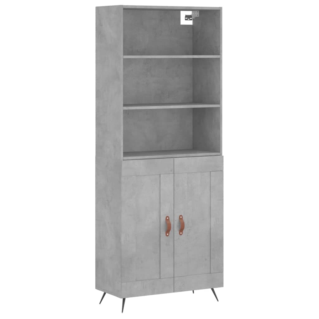 vidaXL Armário alto 69,5x34x180 cm derivados de madeira cinza cimento