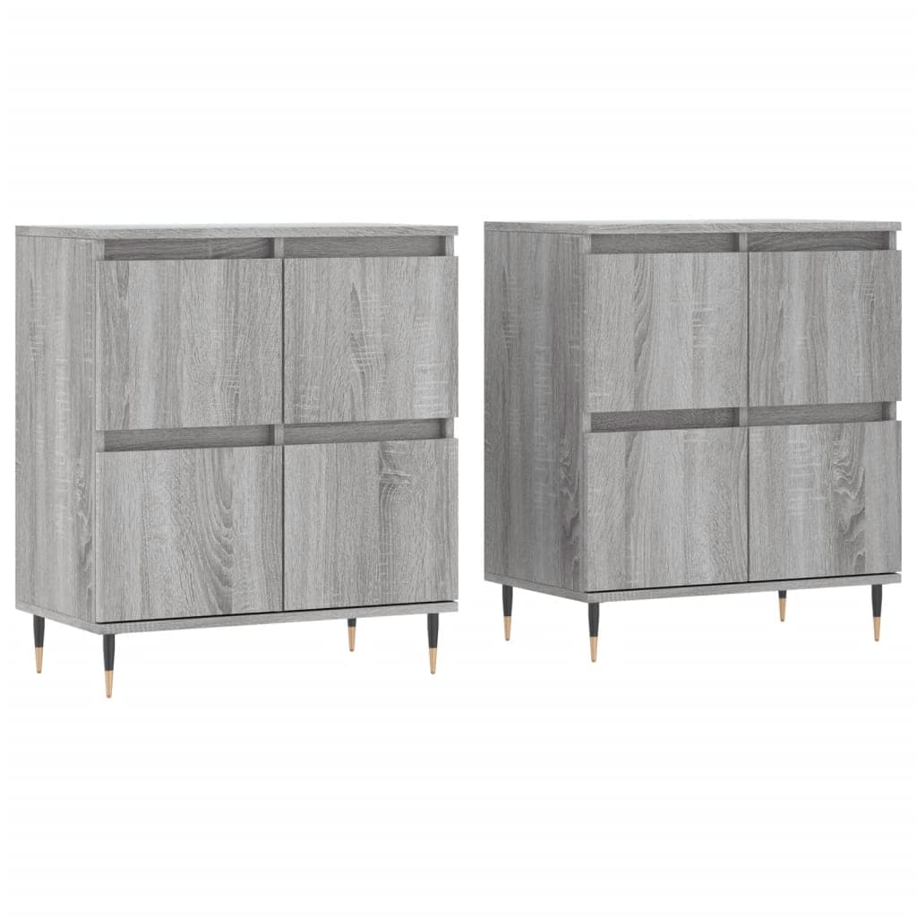 vidaXL Aparadores 2 pcs derivados de madeira cinzento sonoma