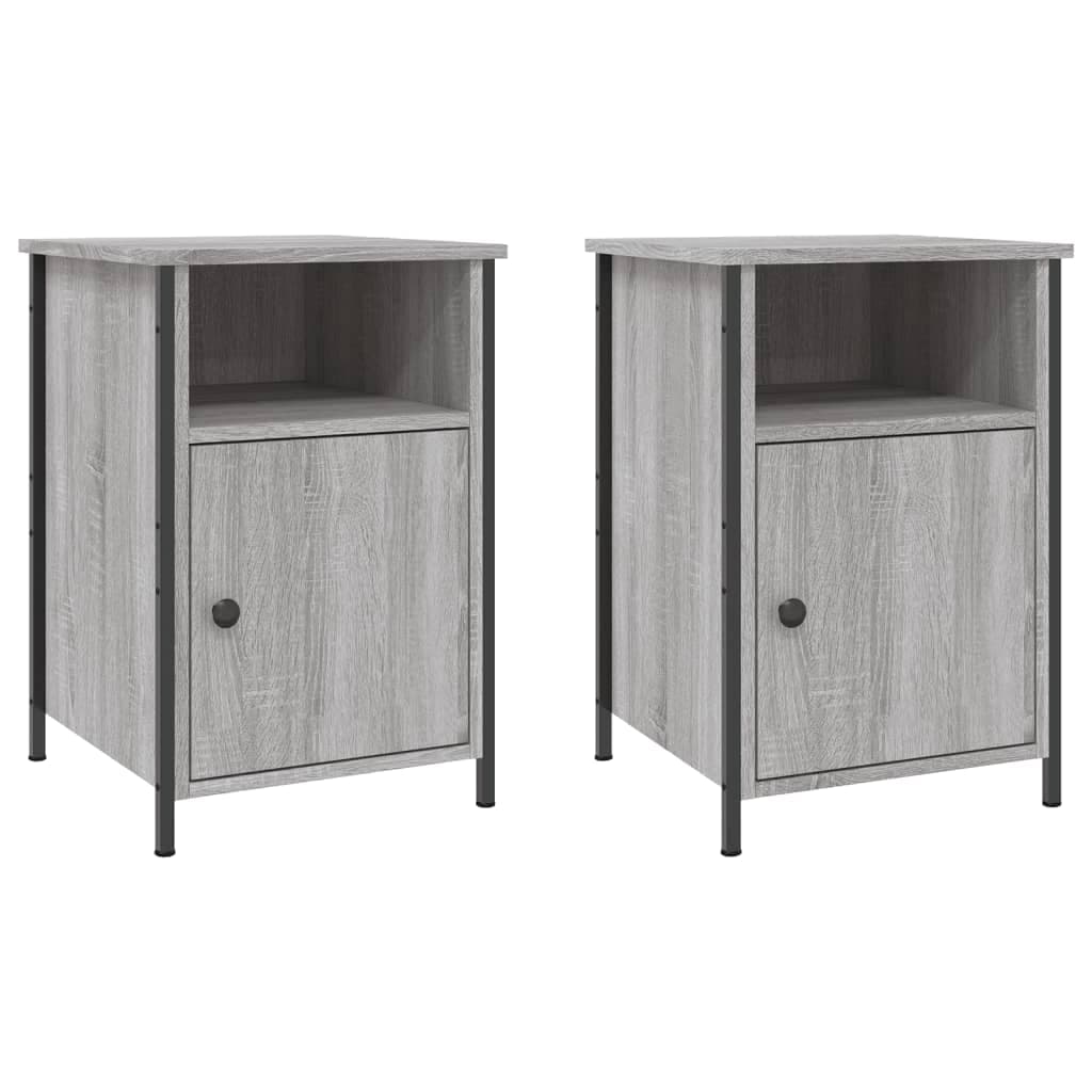 vidaXL Mesas cabeceira 2 pcs 40x42x60cm deriv. madeira cinzento sonoma