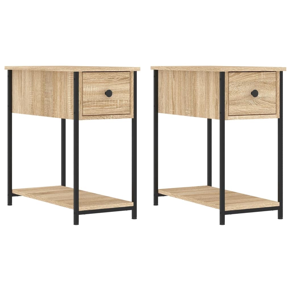 vidaXL Mesas de cabeceira 2 pcs derivados de madeira carvalho sonoma